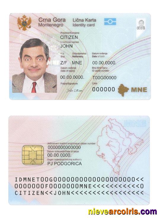 Montenegro ID card